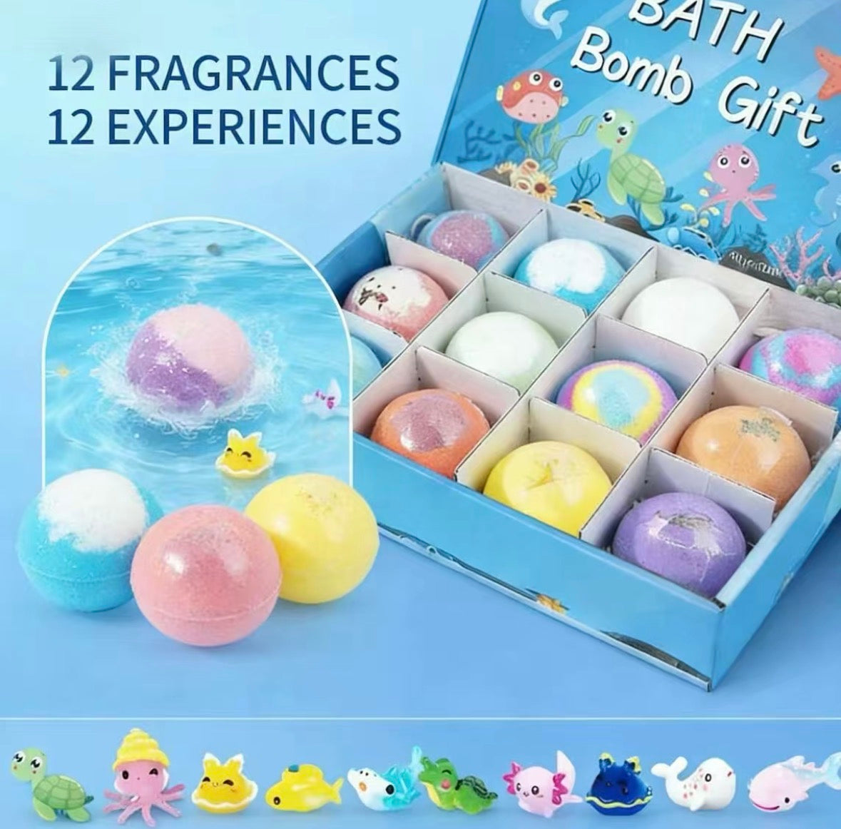 Splashy Surprises™ 12-Piece Surprise Toy Bath Bomb Set